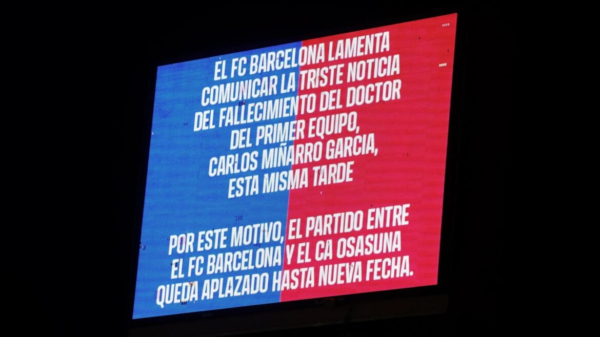 Waarom is barcelona versus osasuna uitgesteld?