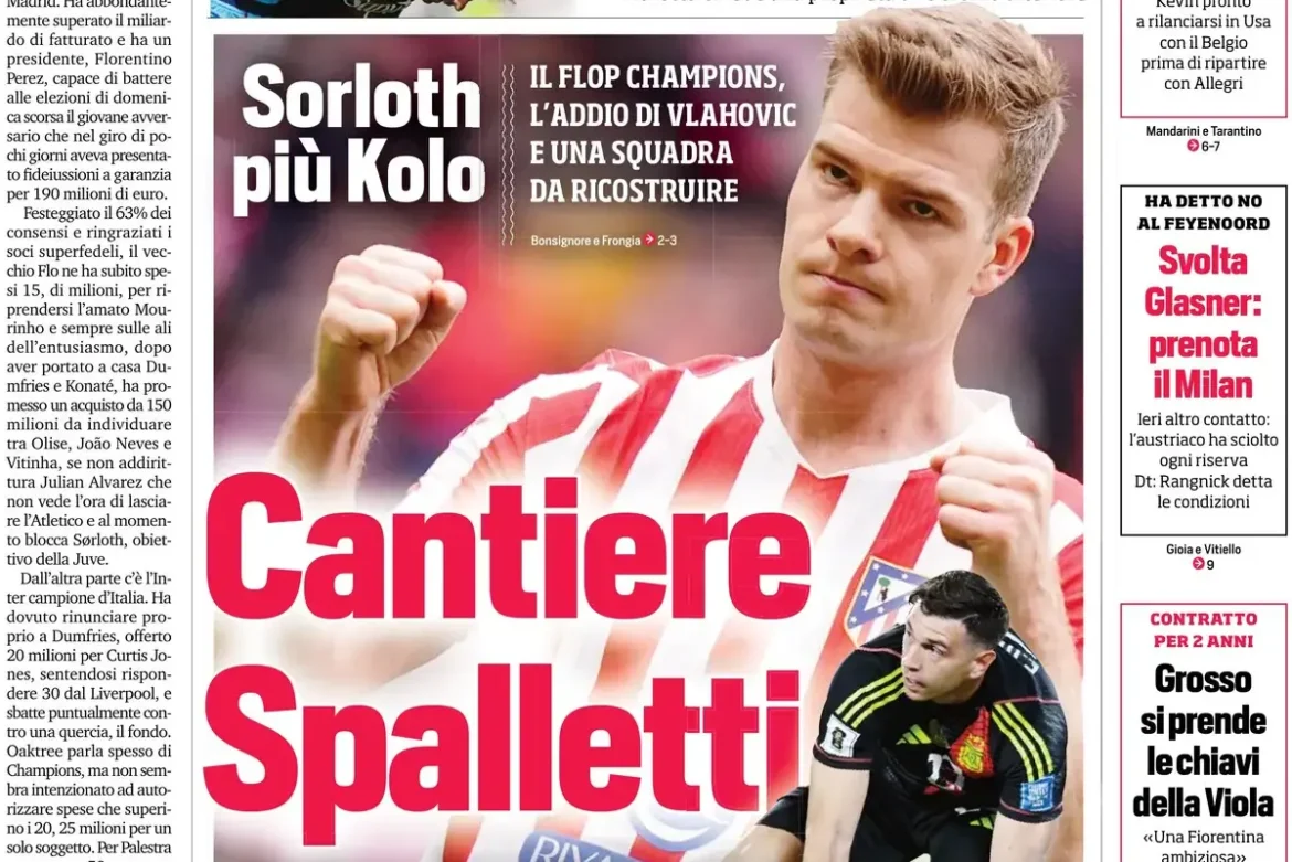 Today's newspaper: Spalletti rebuilds Juventus, Greenwood favors Roma